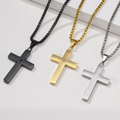 FaithScript – Lord’s Prayer Scribble Cross Necklace