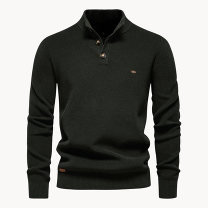 Ashton Button Mockneck Sweater | BELIVITE