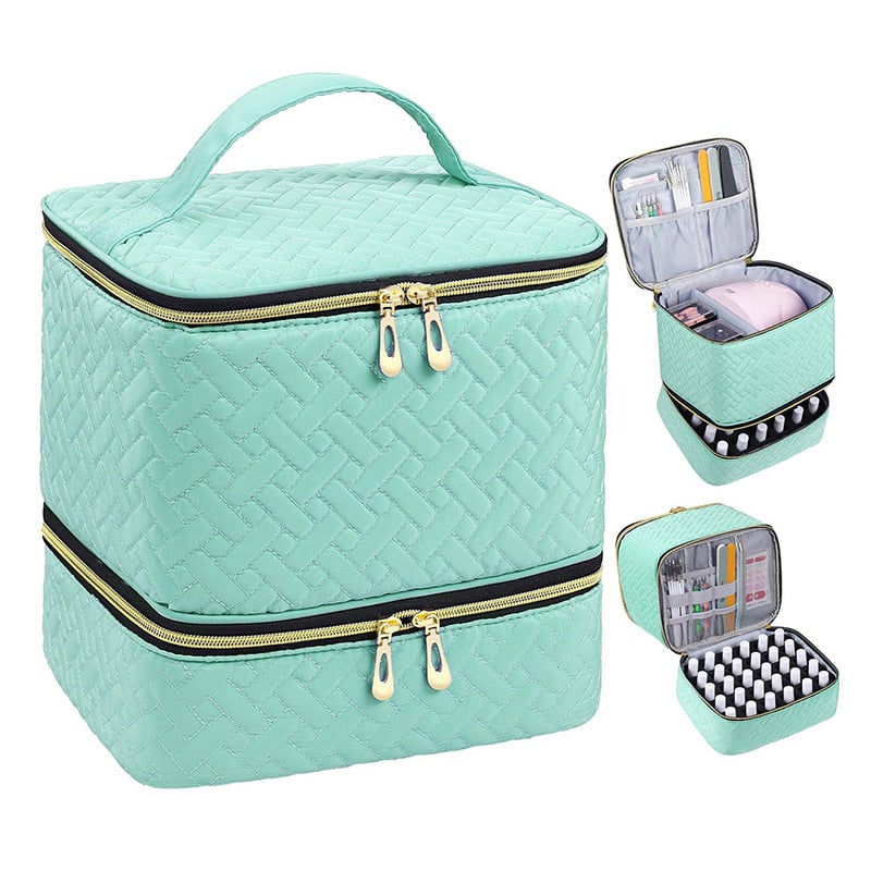 PolishPro – Deluxe Double‑Layer Nail Organizer Case