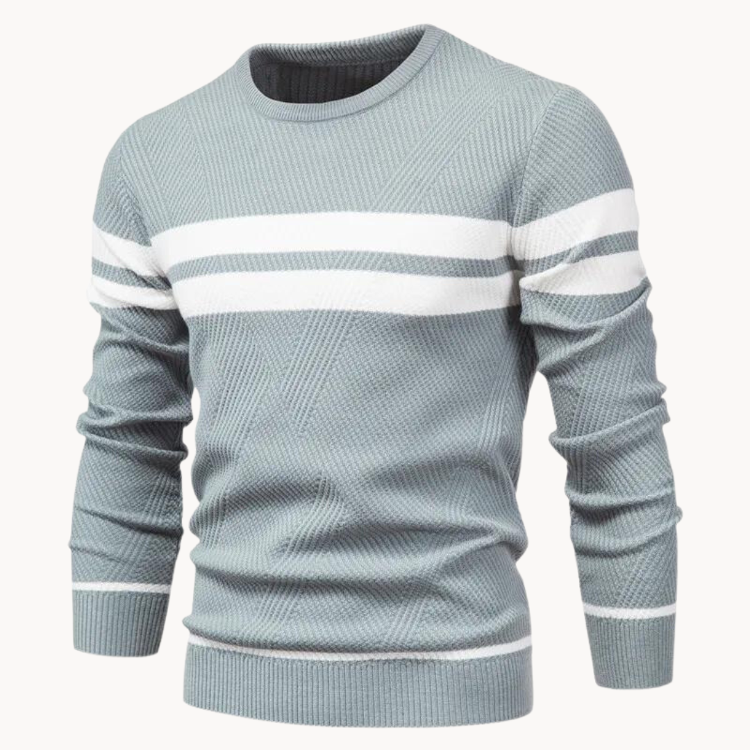 Zander Field Stripe Cotton Crewneck | BELIVITE