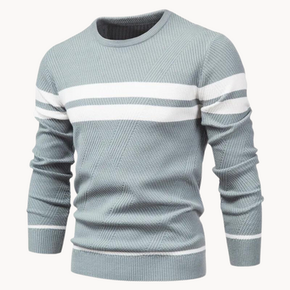 Zander Field Stripe Cotton Crewneck | BELIVITE