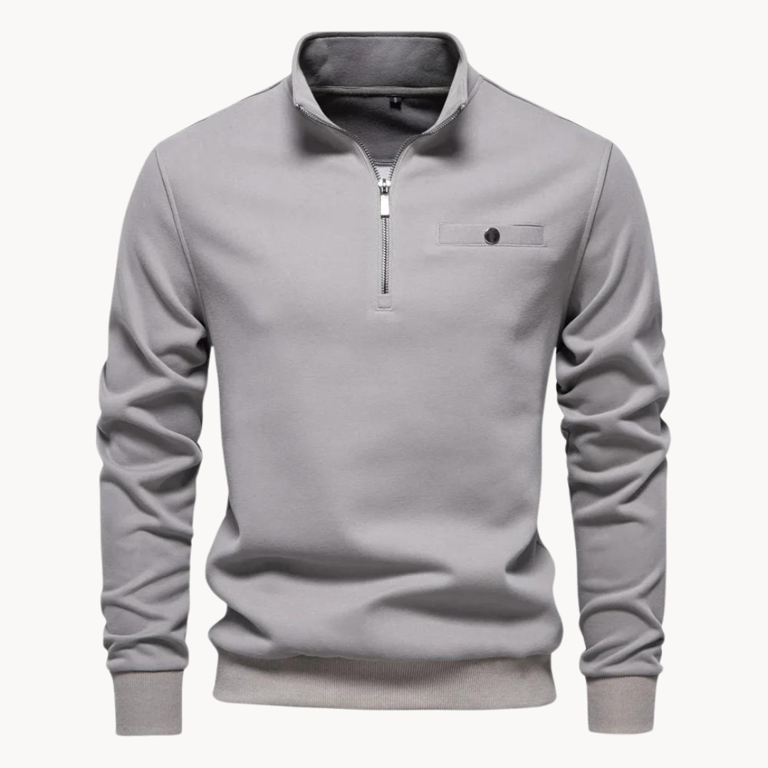 Lennox Mock Neck Zip Sweater | BELIVITE