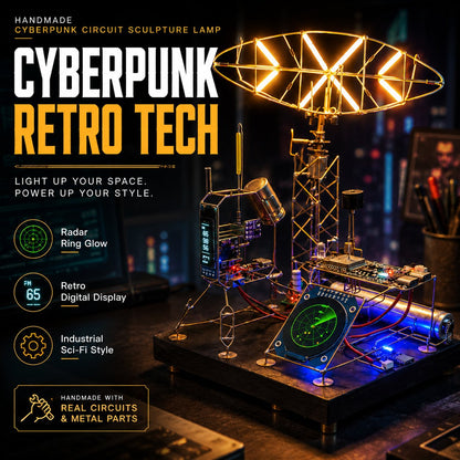 NeonForge - Handmade Cyberpunk Circuit Sculpture Lamp