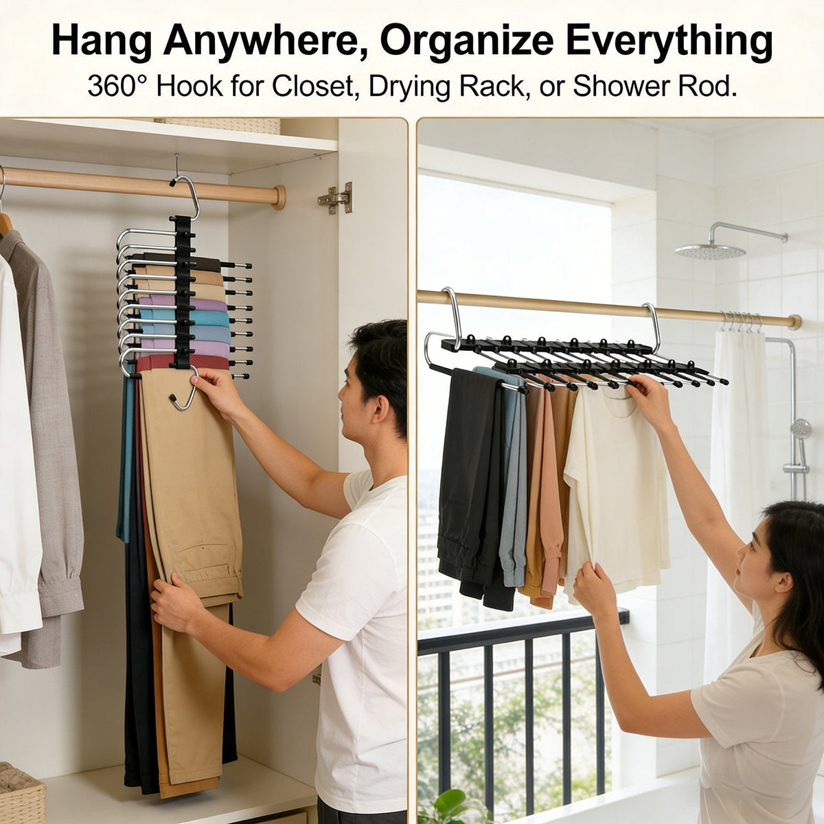 ClosetMax – 9-Tier Hanging Pants Organizer