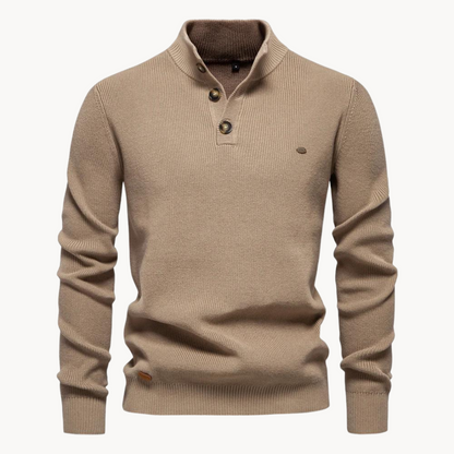 Ashton Button Mockneck Sweater | BELIVITE