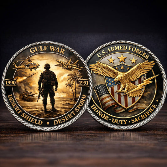 ValorInMetal – Moneda conmemorativa de veterano de la Tormenta del Desierto