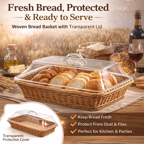 DineAura – Acrylic Covered Serving Basket