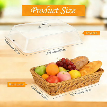 DineAura – Acrylic Covered Serving Basket