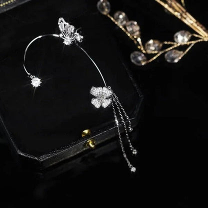 ButterGlow – Cubic Zirconia Butterfly Fringe Earrings