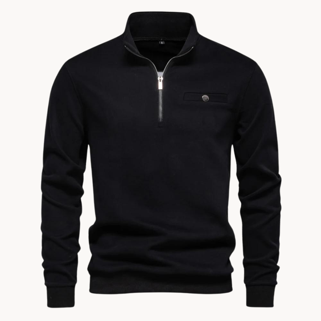 Lennox Mock Neck Zip Sweater | BELIVITE