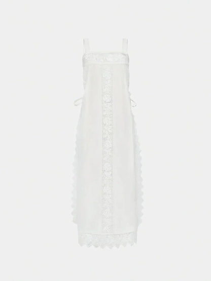 PureLinen – Vintage Lace Summer Midi Dress