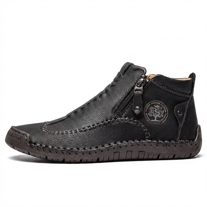 Hudson — Hand-Stitched Leather Ankle Boots