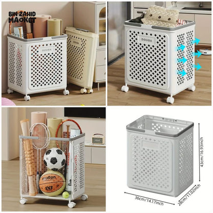 LuxorMove – Foldable Rolling Laundry Basket