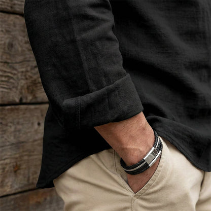 ClassicTie – Men’s Modern Stand Collar Buttoned Shirt