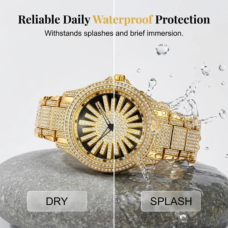 CrownElite – Luxury Rotating Diamond Style Watch