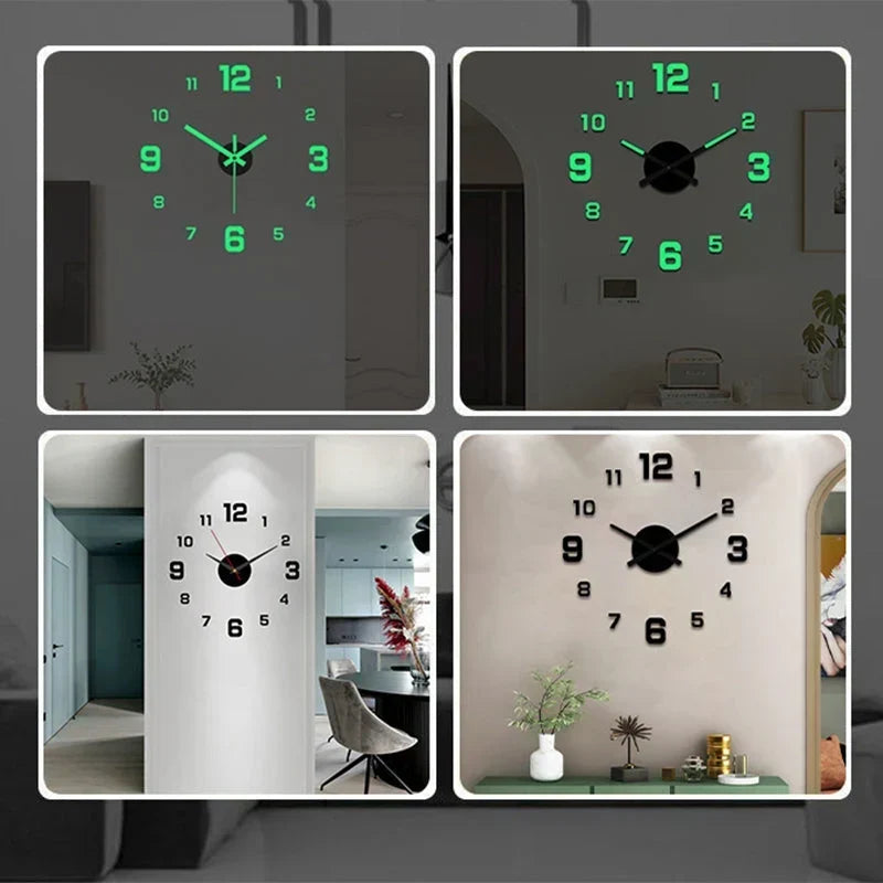 TimeVista – 3D Luminous Acrylic Wall Clock Set